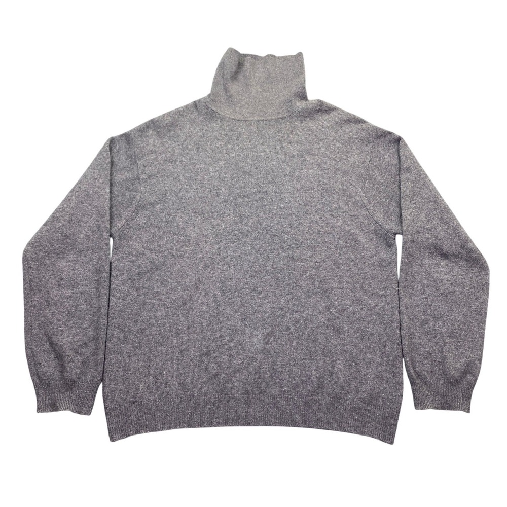 Charter Club Cashmere Turtleneck Sweater Gray Large 100% Cashmere Preppy Boho